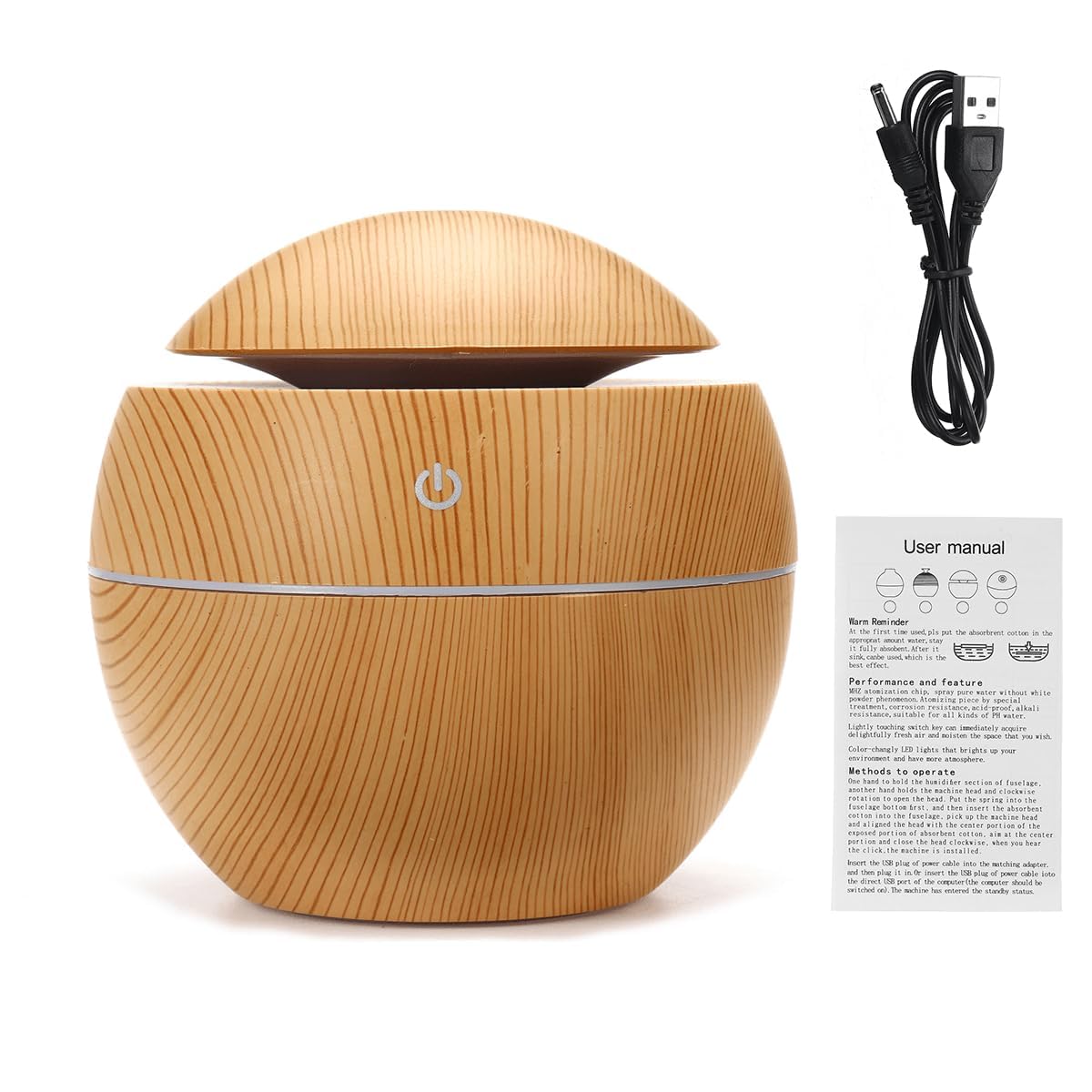 BreatheEase™ - Compact Wooden Air Humidifier