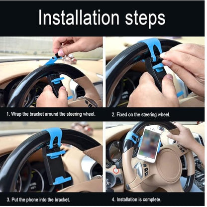 🚗 Universal Steering Wheel Phone Holder – Compact and Convenient 📱