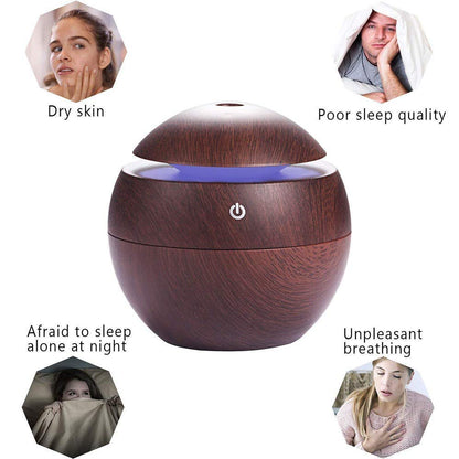 BreatheEase™ - Compact Wooden Air Humidifier