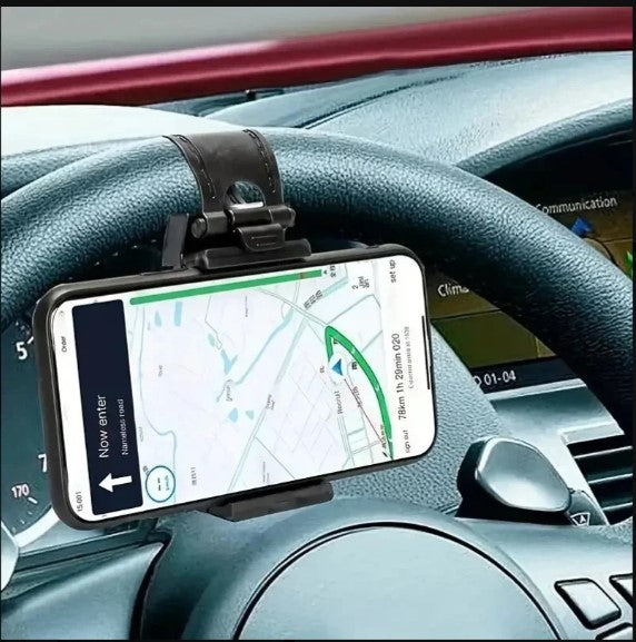 🚗 Universal Steering Wheel Phone Holder – Compact and Convenient 📱