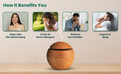 BreatheEase™ - Compact Wooden Air Humidifier