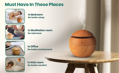 BreatheEase™ - Compact Wooden Air Humidifier